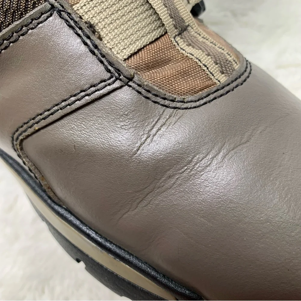 Sorel Big Kids Method 360 Brown Leather Snow Boots Waterproof Size 6 US / 38 EU